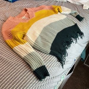 Main strip knit sweater